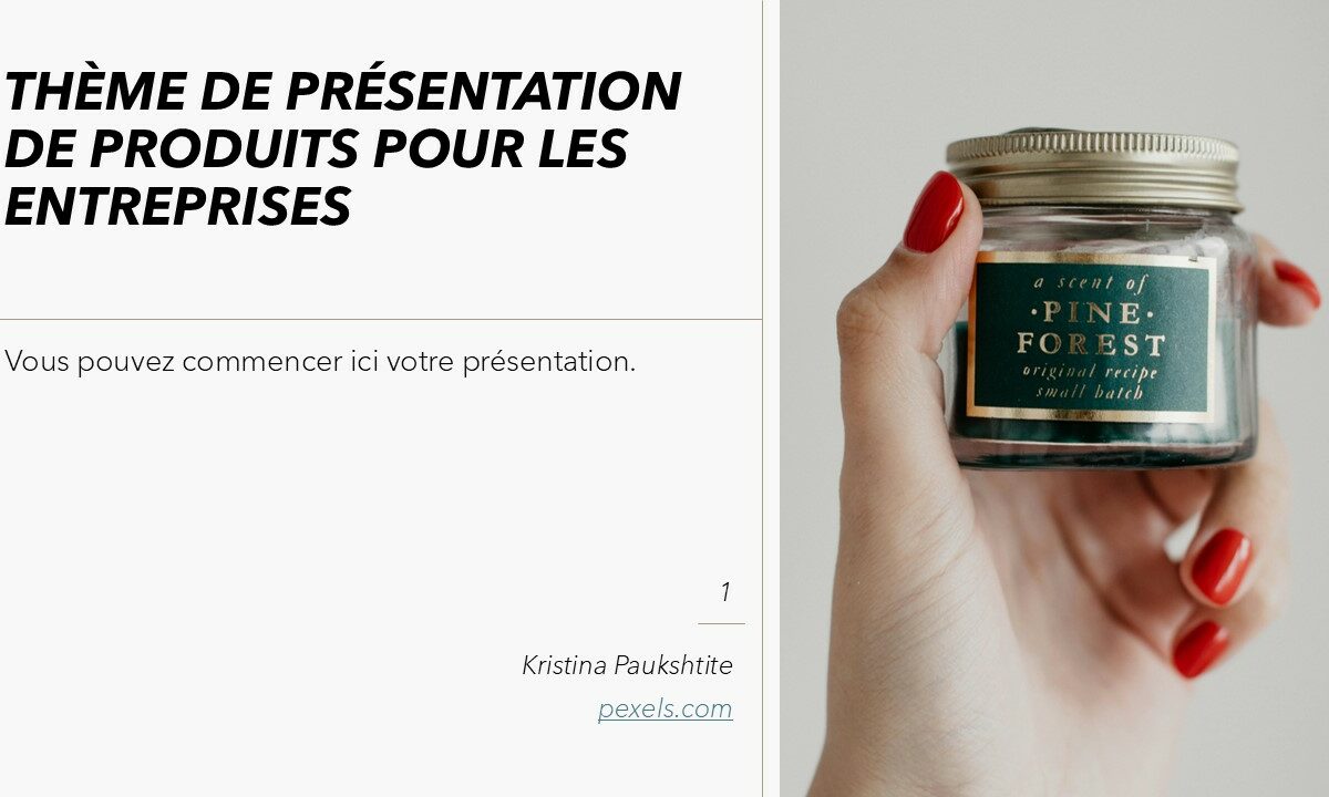 Template "présentation de produits"
